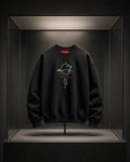 Sudadera negra oversize ATLAS N de EXOPLANETA con bordado frontal