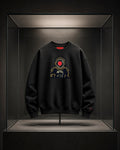 Sudadera negra oversize M-4X de EXOPLANETA con bordado frontal
