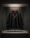 Sudadera negra oversize ODYSSEY-XI de EXOPLANETA con bordado frontal
