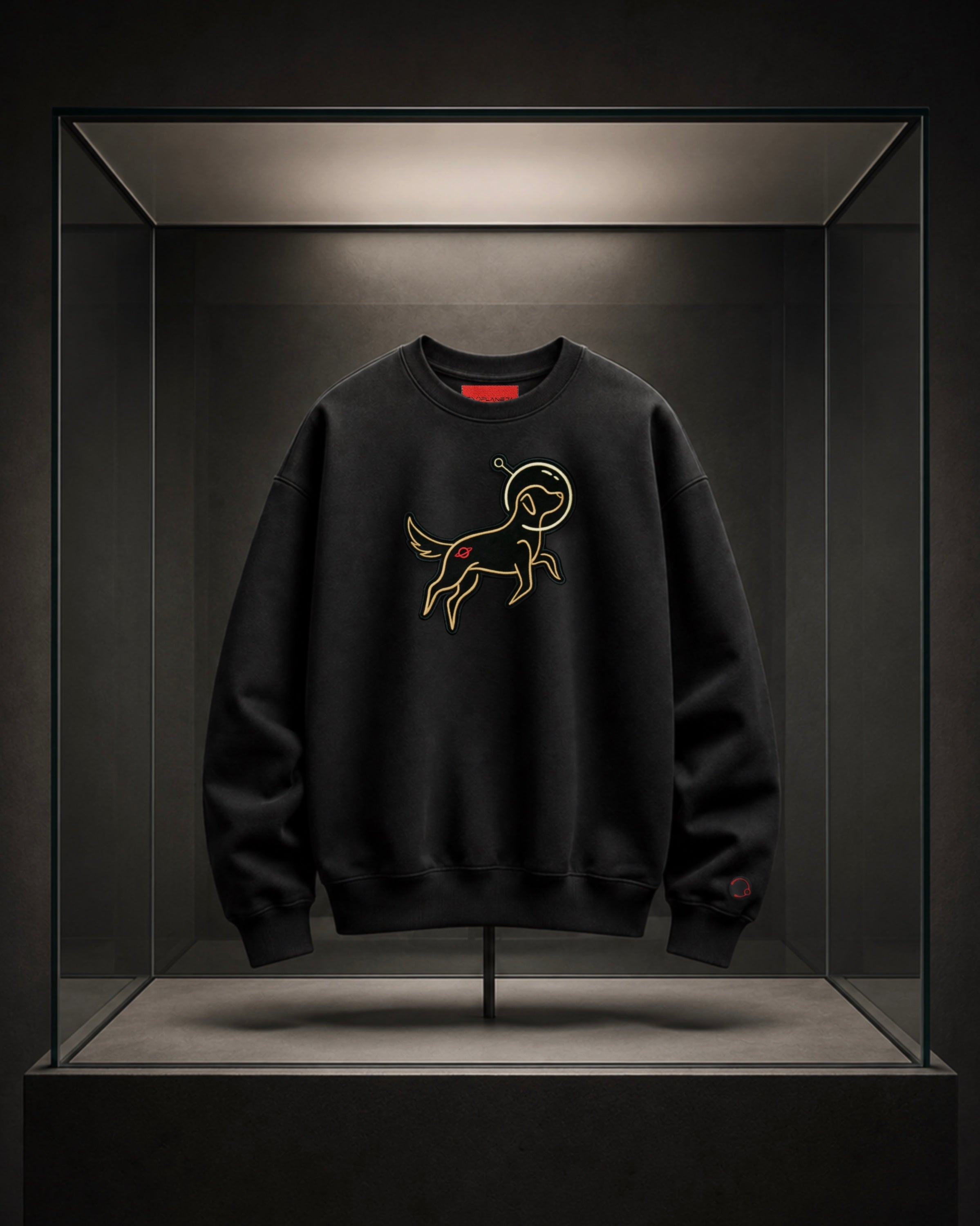 Sudadera negra oversize ORBIT de EXOPLANETA con bordado frontal